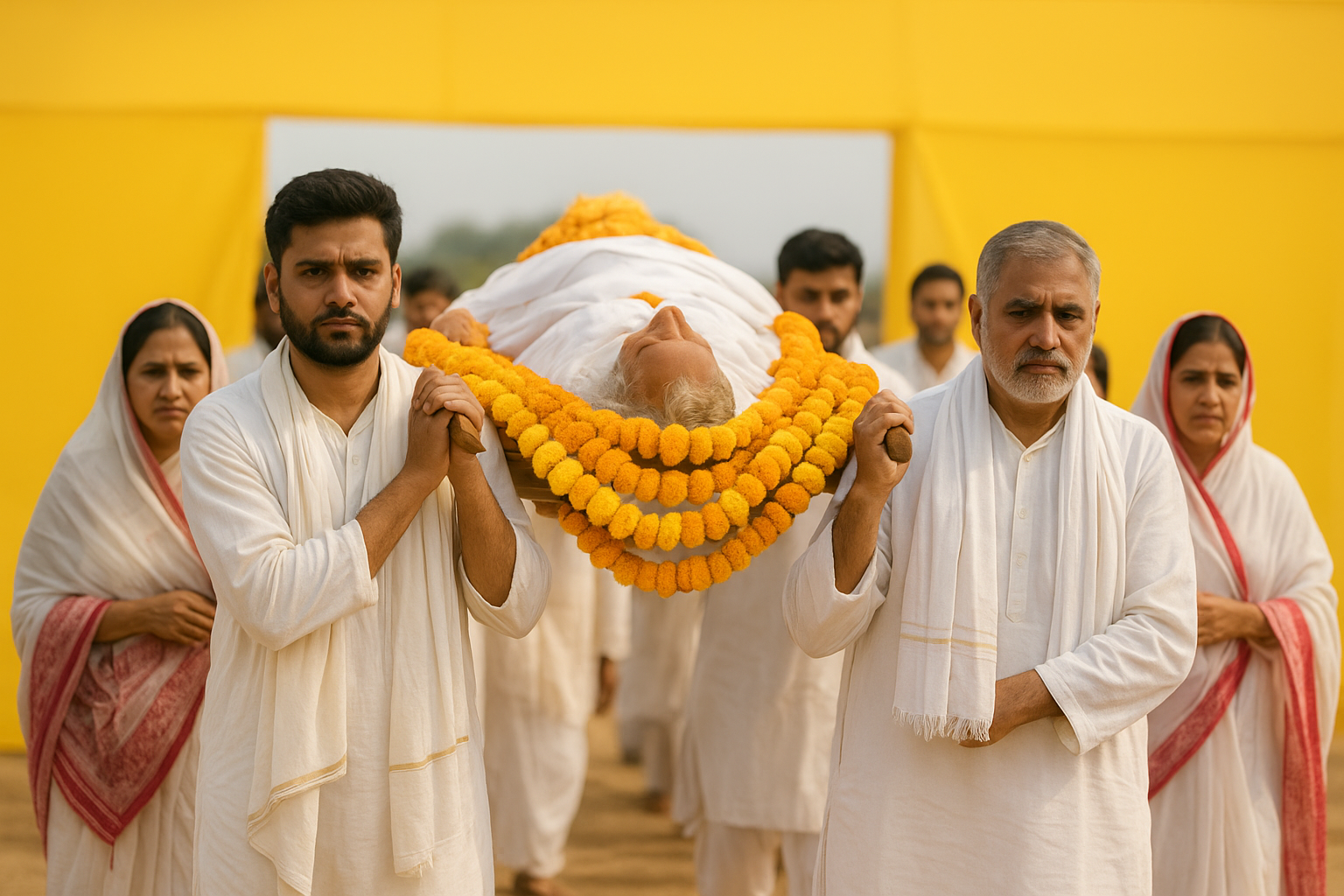 Pandit Ji performing last rites (Antim Sanskar) ceremony according to Vedic traditions in Jaipur